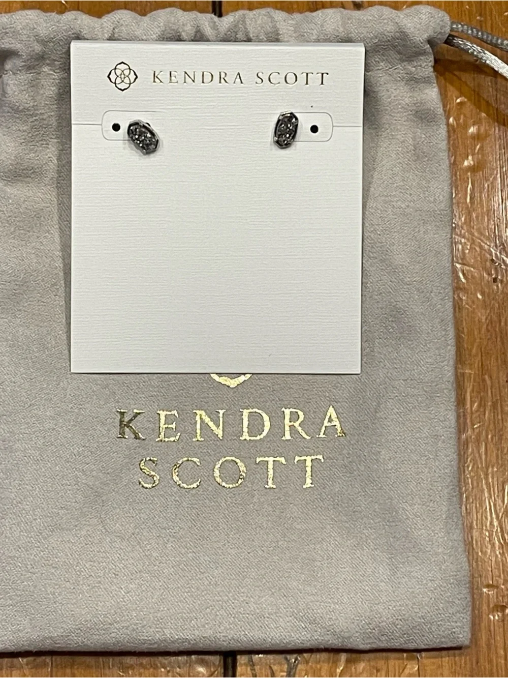 Kendra Scott Emilie Stud Earrings Rhodium Platinum Drusy